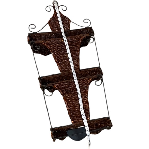 Vintage Hand Crafted Woven Three Tiered Wall Etagere - Picture 8 of 10